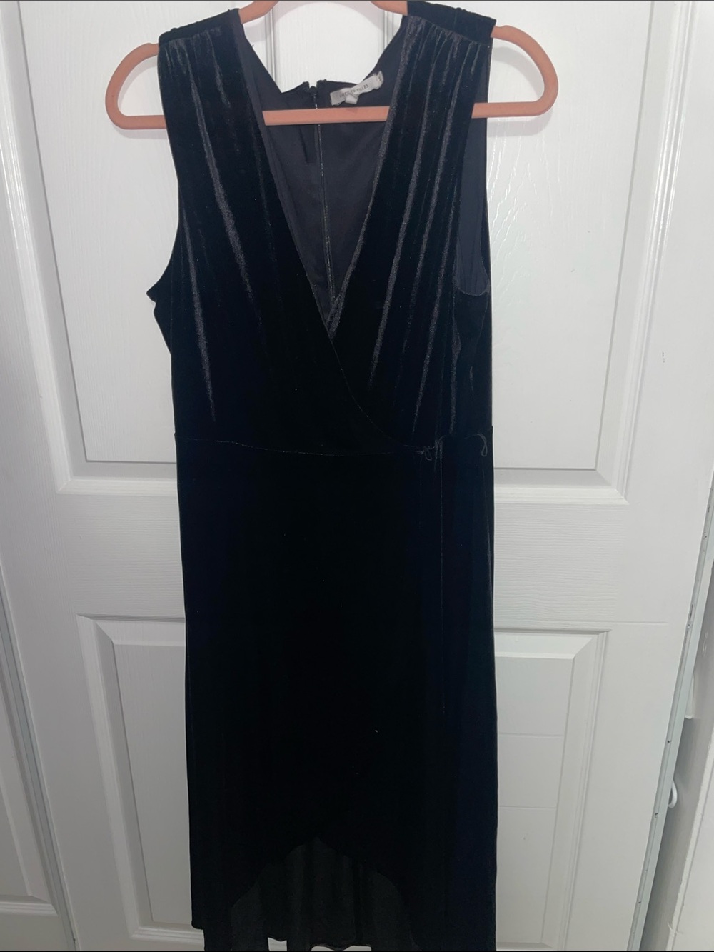 Avec Les Filles Black Velvet High-Low Dress